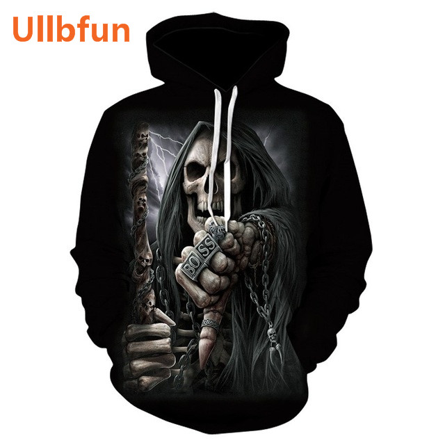 Ullbfun Sweatshirt 3D Skull Printed Pullovers Hoodies (31)